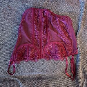 Lace Corset Top - burgundy/maroon
